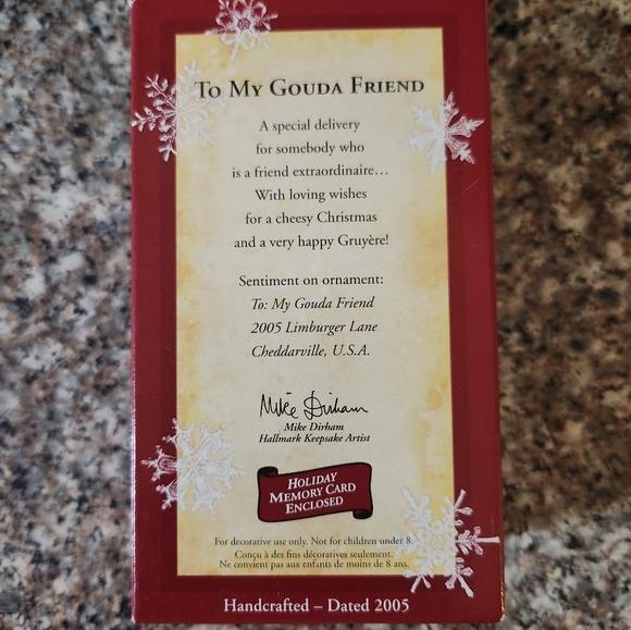 "To My Gouda Friend" Ornament from Hallmark - Picture 7 of 9